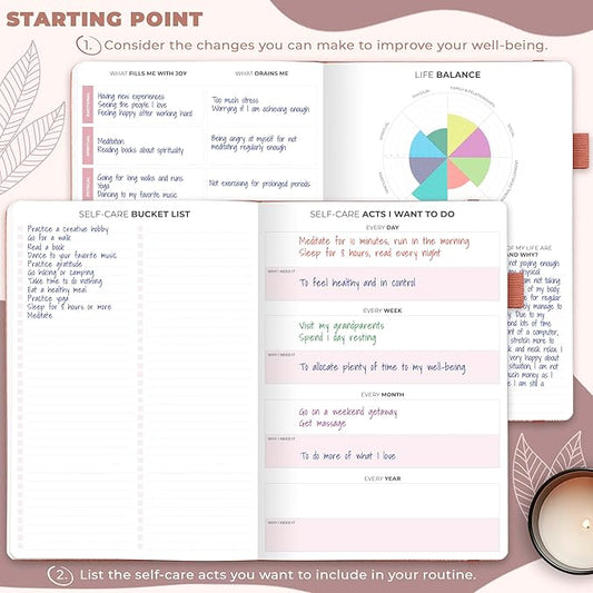 Clever Fox Self-Care Journal – Wellness & Daily Reflection Notebook – Mental Health & Personal Development Journal – Self-Care, Meditation & Mood Journal for Women & Men – Large (Rose Gold)