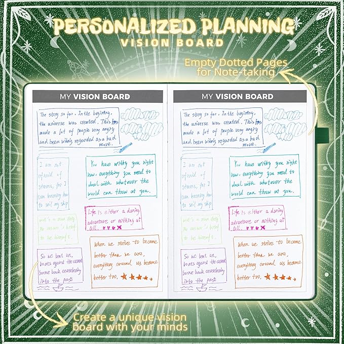 2025 Undated Academic Planner Hardcover (5.5x8.5") - Flexible Weekly & Monthly Organizer with Stickers, Productivity Journal for Students & Professionals(Dark Green)