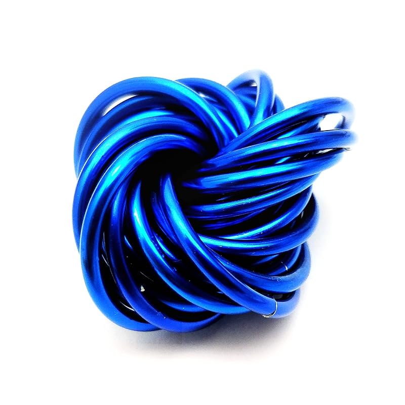 Möbii Fidget Ball (Solid Color): Quiet Mobius ADHD Anxiety Stim Stress Relief Toy Tool for Home Travel Office or Desk (Medium, Full, Cobalt)