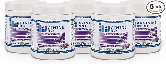 L-ARGININE PRO | 5,500mg L-Arginine Plus L-Citrulline 1,100mg Grape Powder Drink Mix Supplement for Increased Nitric Oxide Production