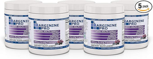 L-ARGININE PRO | 5,500mg L-Arginine Plus L-Citrulline 1,100mg Grape Powder Drink Mix Supplement for Increased Nitric Oxide Production