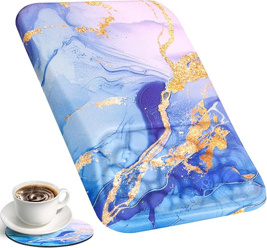 Ospelelf Mouse Pad with Wrist Rest Ergonomic Comfortable Pain Relief Mousepad Wrist Support for Computer Blue Marble