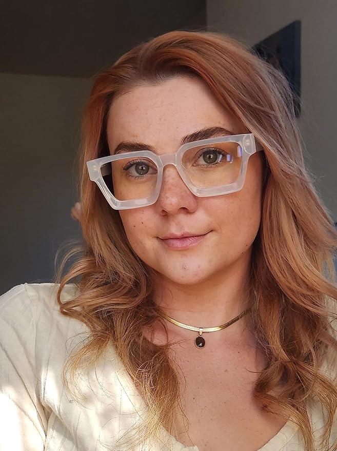 VISOONE Blue Light Blocking Glasses with TR90 Rectangle Frame and Chic Preppy Look for Women Men RIVER