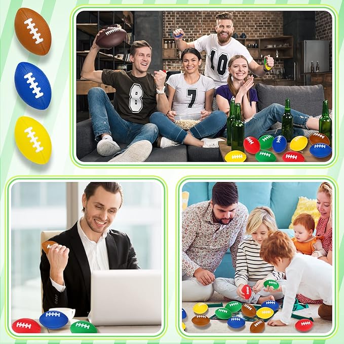 30 Pcs Mini Football Stress Ball 2.2 Inches Mini Foam Sports Ball Stress Anxiety Relief Balls Toy for Footballs Party Favors, Gift Bag Fillers, School Carnival Reward Supplies