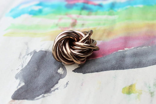 Möbii Fidget Ball (Solid Color): Quiet Mobius ADHD Anxiety Stim Stress Relief Toy Tool for Home Travel Office or Desk (Small, Full, Champagne)