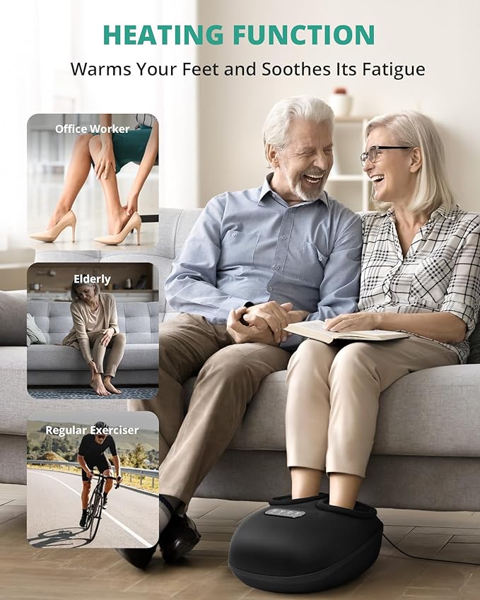 Medcursor Foot Massager Machine with Heat, Rolling, Deep Kneading, Shiatsu Foot Massager for Delivers Pain Relief, Tired, Plantar Fasciitis, Gift for Women Mom Men Fits Up to 13"