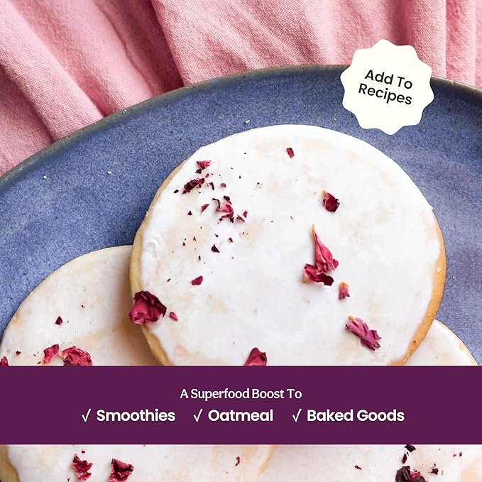 Blume Organic Rose London Fog Earl Grey Tea | Decaf Black Tea, Rose Petal Powder, Vanilla, Tart Cherry, and Bergamot | Plant Based Superfood Latte | Vegan Gluten Free Drink | 25 Servings