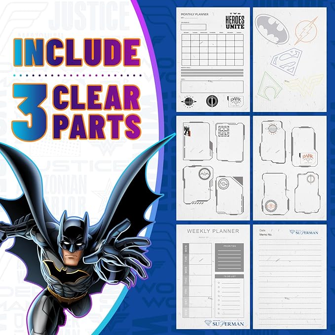 Superhero Diary with Lock for Boys – Comic-Inspired PU Leather Notebook Journal with Lock 228 Pages – Locked Diary Planner Organizer for Boys, Girls, Teens, Fans, School or Gift Use