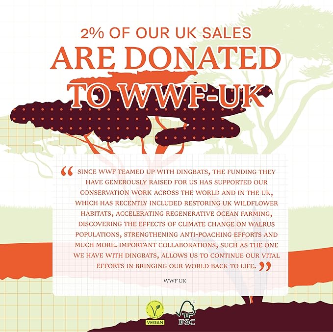 Dingbats* - Wildlife Plain Extra Large A4 Notebook - PU Leather Hardcover Journal for Work, Writing - Pocket, Elastic Closure, Pen Holder, Bookmark