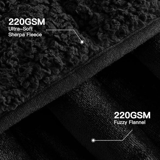 Lofus Weighted Blanket for Adults(20 lbs, 60" x 80"), Queen Size Heavy Blanket Machine Washable, Soft Weighted Blankets for Stress Relief and Sleep Promotion,Black