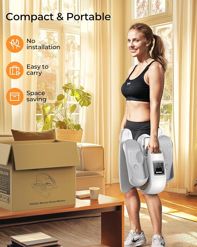 YOSUDA Under Desk Elliptical Electric,Ellipse Leg Exerciser for Seniors,Fully Assembled Seated Pedal Exerciser with Remote Control with Free Footstraps & 10 Adjustable Speeds