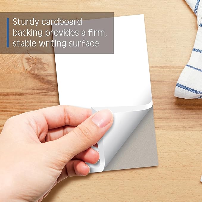 Better Office Products Blank Scratch Note Pads, 3" x 5", Server Notepads, 100 Sheets per Pad, Memo Pads, Gummed Binding for Easy Tear-off (25 Pack)