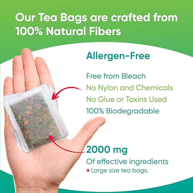 Brain Tea Focus & Memory - Organic Certified 4-in-1 Nootropic Brain Supplement with Ginkgo Biloba, Gotu Kola, Lion’s Mane Mushroom and MCT - Caffeine-Free Herbal Tea for Mental Clarity (30 Sachets)