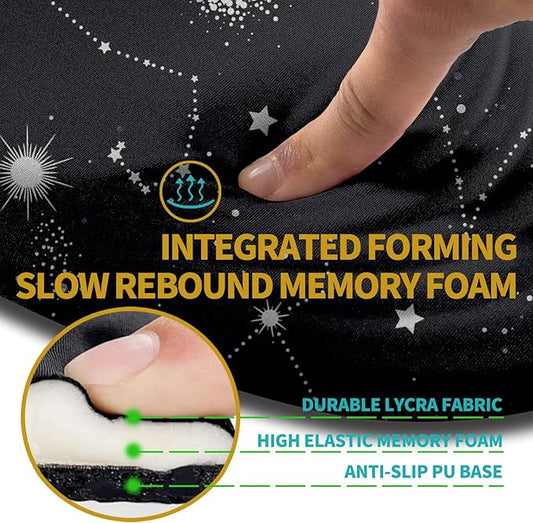 Hokafenle Ergonomic Mouse Pad Wrist Support with Stepped-Wedge Design, Wrist Rest Pain Relief Mousepad Filled with Memory Foam, Carpal Tunnel Mousepad for Wireless Mouse(12x8 inch, Galactic System)