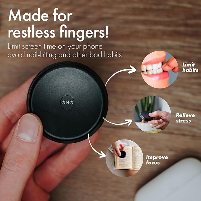 ONO Slider - Handheld Fidget Toy for Adults | Help Relieve Stress, Anxiety, Tension | Promotes Focus, Clarity | Compact, Portable Design (Black - Aluminum)