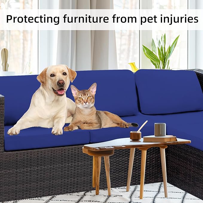 8Pcs Stretch Patio Cushion Covers,Outdoor Couch Covers Replacement,Outdoor Couch & Sofa Slipcovers,for Patio Furniture Cushion Covers,Washable Reusable Furniture Protector (Lake Blue, Cover Only)