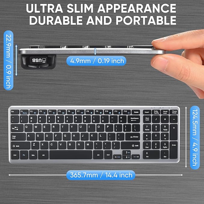 Wireless Keyboard & Mouse Combo with Keyboard Magnetic Wrist Rest and Mouse Wrist Rest - Ergonomic Design for Typing Pain Relief, Desk Pads Support Hand and Arm, 2.4G Stable Connection,Adjustable DPI