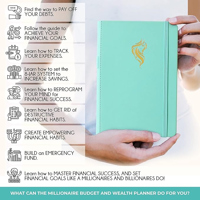 Financial Planner - Monthly Budget Planner & Monthly Bill Organizer | A 12-Month Journey to Financial Freedom | Bill Payment Tracker Organizer, Debt, Expense Tracker & Money Saving with Pockets