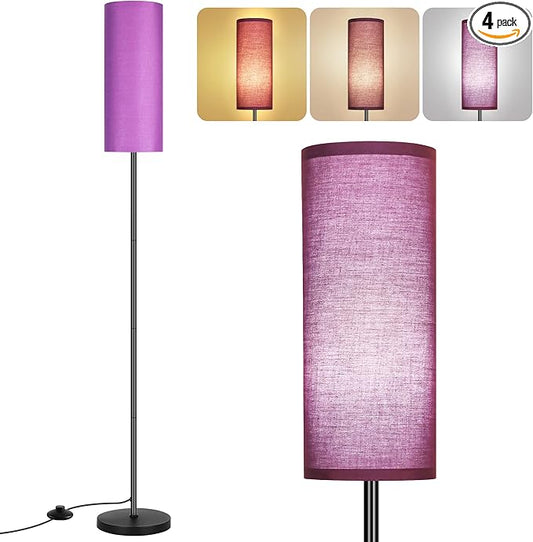 PARTPHONER Floor Lamp for Living Room, Modern Standing Lamps with Lampshade, Minimalist Tall Lamp with Foot Switch for Living Room, Bedroom, Kids Room, Office(Bulb Not Included)