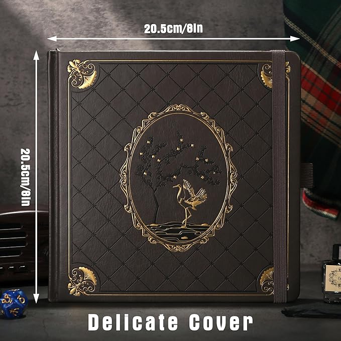 TIEFOSSI Dotted Journal Notebook, Dot Grid Notebook for Women Men, Hardcover PU Leather Journal, 160 GSM Thick Paper, 160 Numbered Pages with Gold Edges, 8 x 8 Square Diary