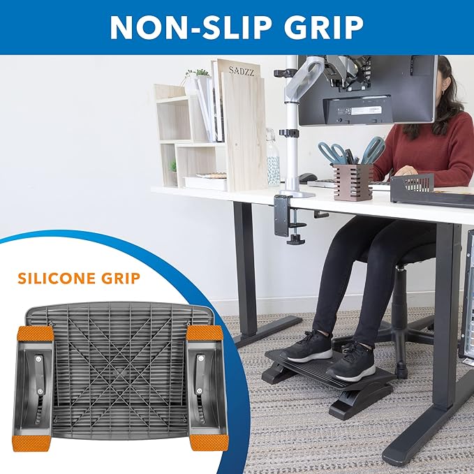 Mount-It! Ergonomic Footrest for Office or Home | Under Desk Tilting Footrest | Adjustable Desk Foot Rest with Massaging Surface and 3 Tilt Positions