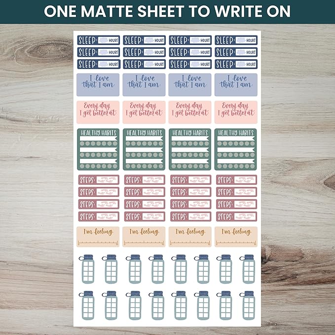 Bloom Daily Planners Rest is Self-Care Planner Sticker Pack - 8 Sheets / 490+ Stickers - Relaxation Themed Illustrations for Mental Health & Wellness - Journaling, Scrapbooking, Planning