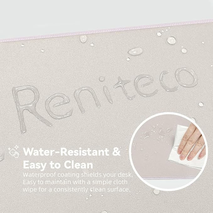 Waterproof Large Gaming Mouse Pad with Durable Stitched Edges, Non-Slip Rubber Base, Smooth Surface Mouse Mat Desk Pad for Home Office Gaming, 31.5"x11.8"x0.12", Beige