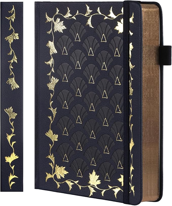 TIEFOSSI Bullet Dot Journal, Vintage Journal Notebook for Women Men, 160 GSM 192 Premium Pages, A5 Hardcover Journaling Notebooks Gift, for Travel Office Daily Writing