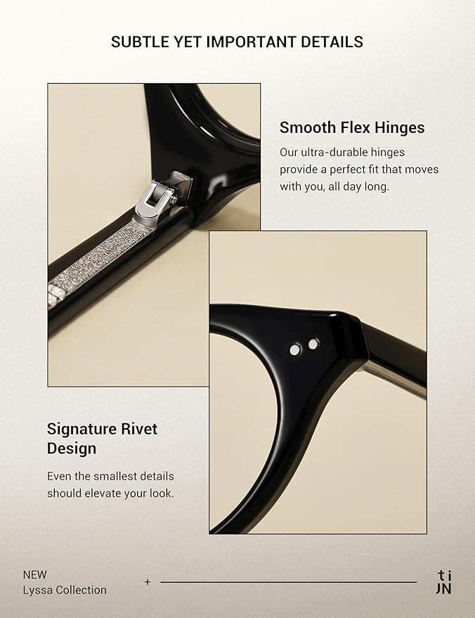 TIJN Olisa Blue Light Blocking Glasses for Women Men,Oval Glasses Frame Bluelight Glasses for Gaming/Computer/Screen