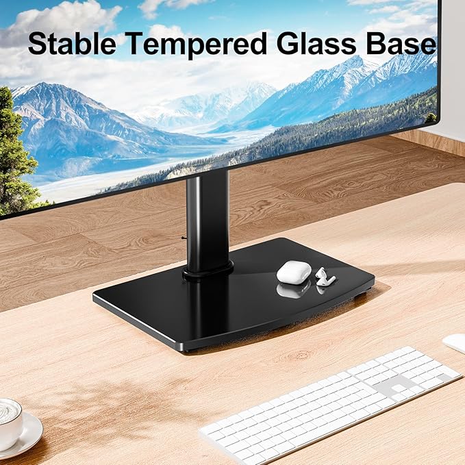 MOUNT PRO Single Monitor Stand Fits Max 32 inch Screen, Free-Standing Computer Desk Stand, Display Mount with Height Adjustable, Swivel, Tilt, Rotation, VESA Monitor Stand 100x100