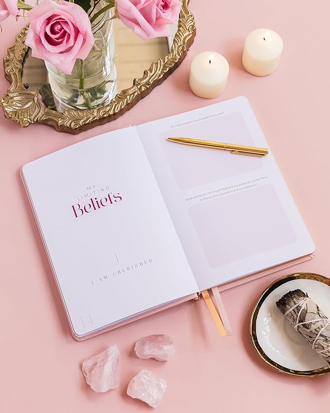 Manifestation Journal - Worthy of Abundance - Manifest Rich Life, Develop Millionaire Money Mindset - Daily Guided Gratitude Luxury Miracle Planner with Prompts for Women & Men Gift