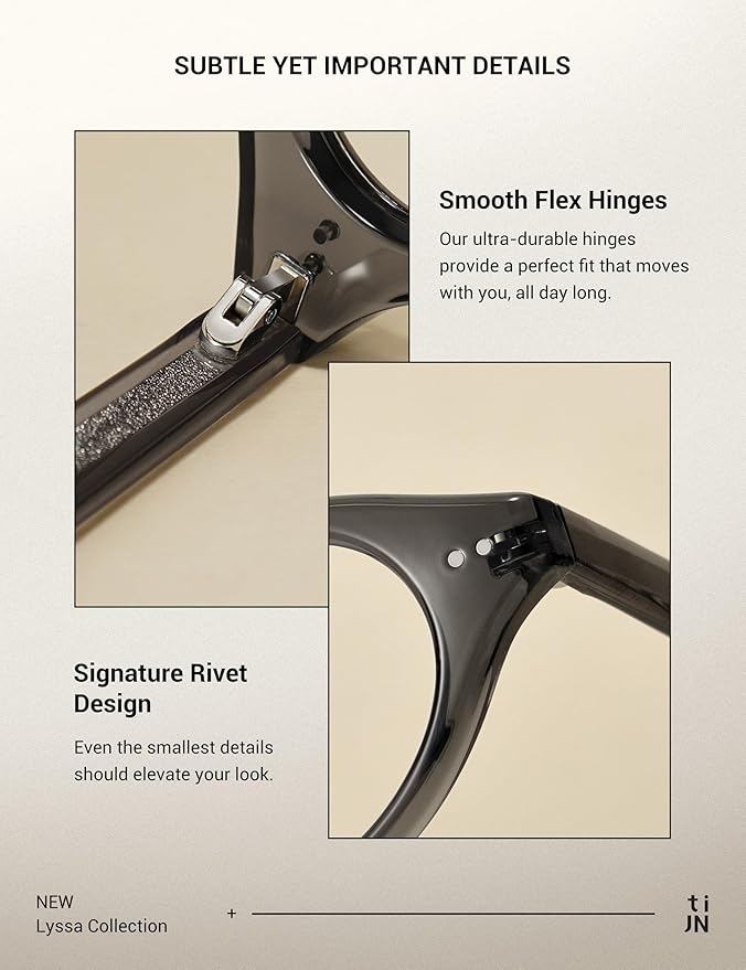 TIJN Olisa Blue Light Blocking Glasses for Women Men,Oval Glasses Frame Bluelight Glasses for Gaming/Computer/Screen