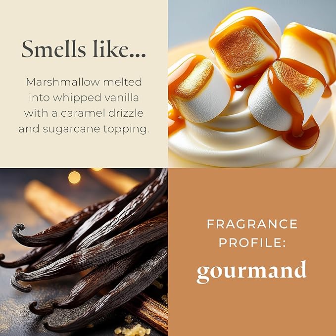 PartyLite Marshmallow Vanilla Scented with Caramel & Sugarcane Notes, 13.2oz 3-Wick Jar Candle, 45 Hour Burn Time, Luxurious Fragrance, Ideal for Gifting