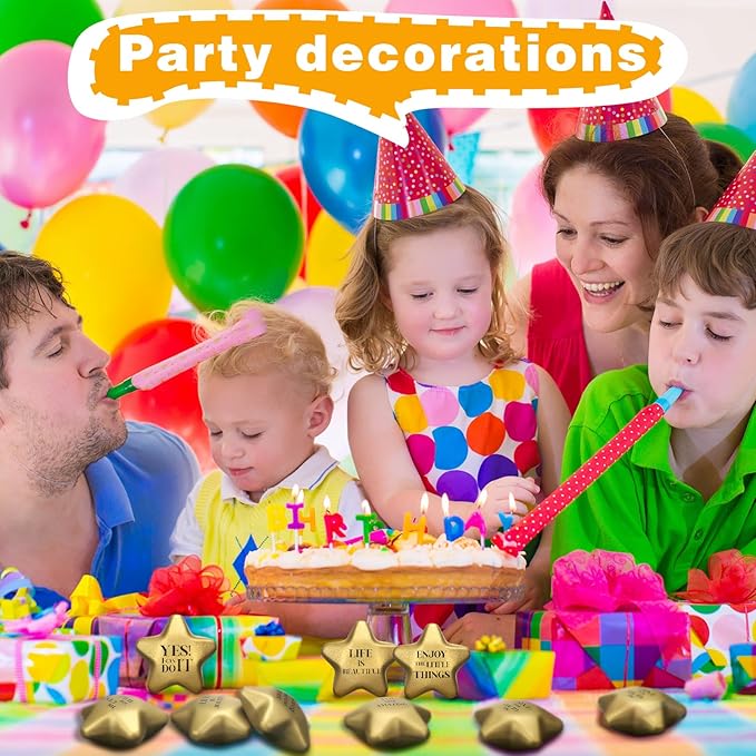 Jenaai 36 Pcs 2.2 Inch Star Stress Balls Motivational Stress Relief Balls Bulk Quote Relief Mini Foam Stars for Students Teens Adults Relieve Anxiety Party Bag Fillers