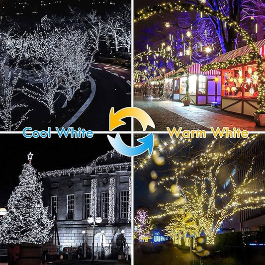 (Warm White ⇋ Cool White) 66Ft 200LED Fairy Lights Plug in with Remote, Waterproof String Lights Outdoor & Indoor 8 Modes with Timer, LED Twinkle Light for Girl's Room Halloween Christmas Decorations