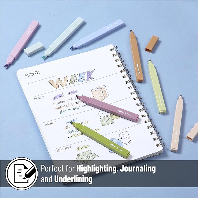 Mr. Pen- Aesthetic Highlighters, 8 Pack, Chisel Tip, Verdant Earth, Cute Highlighters Assorted Colors