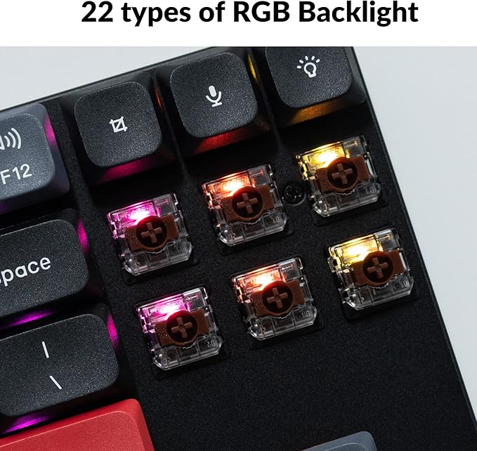 Keychron K1 Pro TKL Layout Ultra-Slim QMK/VIA Custom Bluetooth Wireless/USB Wired Mechanical Keyboard with Hot-Swappable Low-Profile Gateron Brown Switch, RGB Backlit PBT Keycaps for Mac Windows Linux