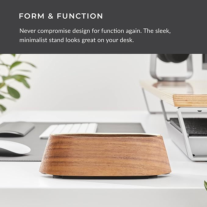 HumanCentric Vertical Laptop Stand in Black Walnut Wood, Upright Adjustable Holder and Dock, Laptop Vertical Stand Fits MacBook Pro and Other Laptops .5" to 1.5", Clamshell Compatible