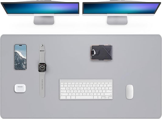 Extra Large Desk Mat 63"x17" - Non-Slip Office Desk Pad for Home & Work, Waterproof Keyboard Mouse Pad, Oversized Desk Protector for Laptop & Gaming (Light Grey)