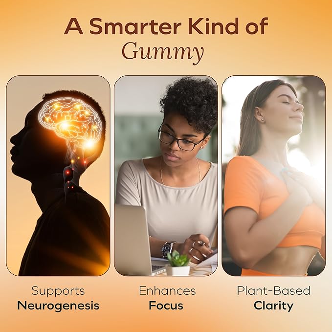 Lions Mane Mushroom Gummies for Focus and Memory - 500mg Fruiting Body Extract - Cognitive Support and Brain Health Supplements for Adults and Kids - Vegan, Gluten-Free - Canyon Cooler - 30 Servings