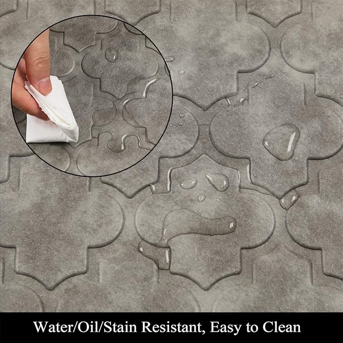 HEBE Kitchen Mat Cushioned Anti Fatigue Comfort Floor Mat 20"x60" Waterproof Non Slip Kitchen Rug Runner Laundry Room Rug Floor Carpet Heavy Duty Comfort Standing Mat Pads,Grey