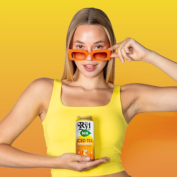 Ryl Half & Half Iced Tea – Antioxidant Superblend, No Artificial Ingredients, Zero Sugar, Five Calories, Low Carb, Non-GMO, Kosher, Gluten Free, Made in the USA, 12-Pack, 16 Fl Oz