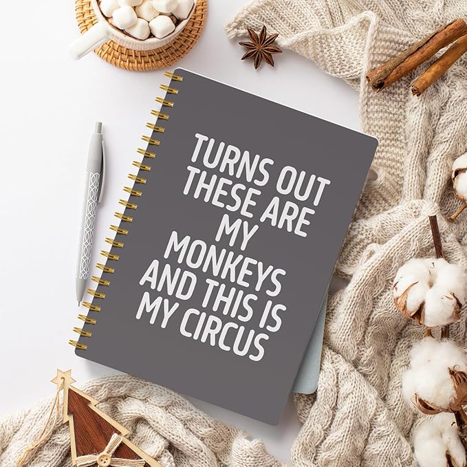 EKGJW Funny Notebooks for Work,Gray Aesthetic Journal, Funny Boss Day Gifts, Boss Gifts for Men Women, Funny Gifts for Boss, Boss Office Decor, Spiral Notebook 5.5x8.3 Inch