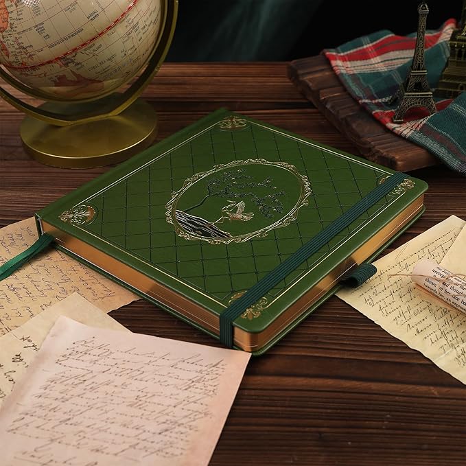 TIEFOSSI Dotted Journal Notebook, Dot Grid Notebook for Women Men, Hardcover PU Leather Journal, 160 GSM Thick Paper, 160 Numbered Pages with Gold Edges, 8 x 8 Square Diary