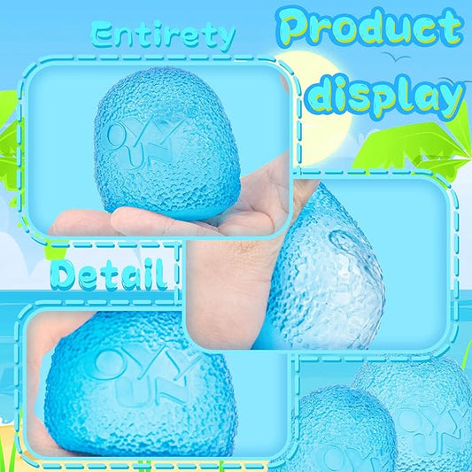 Textured Stress Ball - Fidget Toys for Anxiety Stress Relief, Hand Therapy Squishy Ball, Fidgets for Classroom Student, Fidget Toy for Kids Adults Children Teens (Blue Ellipsoid)