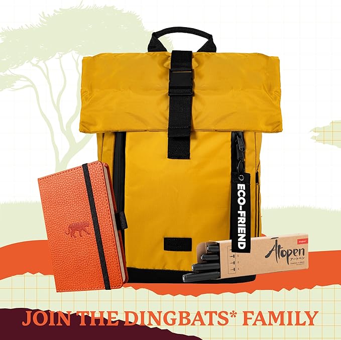 Dingbats* Wildlife A6 Plain Pocket Notebook - PU Leather Hardcover - Small Writing Journal for Work, Travel - Pocket, Elastic Closure, Bookmark