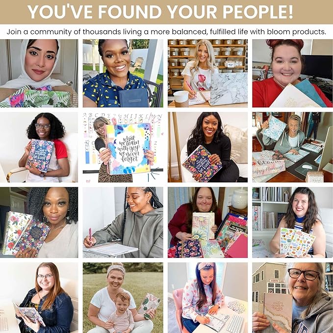 bloom daily planners Undated Perpetual Desk Easel - Motivational Inspirational Standing Flip Calendar - Page a Day (5.25" x 5.5") - Daily Mindfulness Reflection Questions