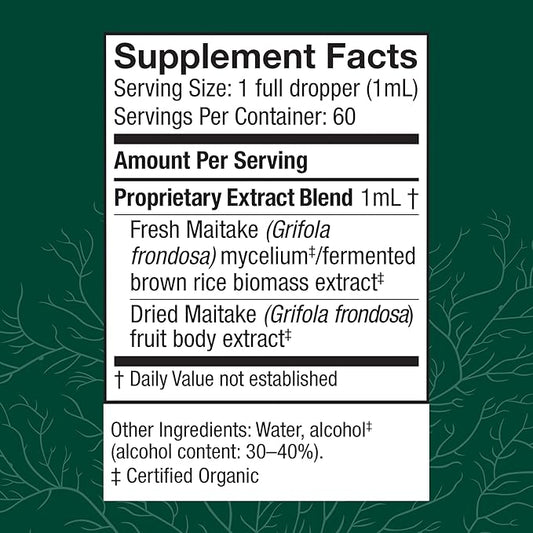 Host Defense Maitake Extract - Immune & Cellular Health Support - Herbal Supplement with Maitake Mushroom & Mushroom Mycelium - Liquid Supplement - 2 fl oz (60 Servings)*