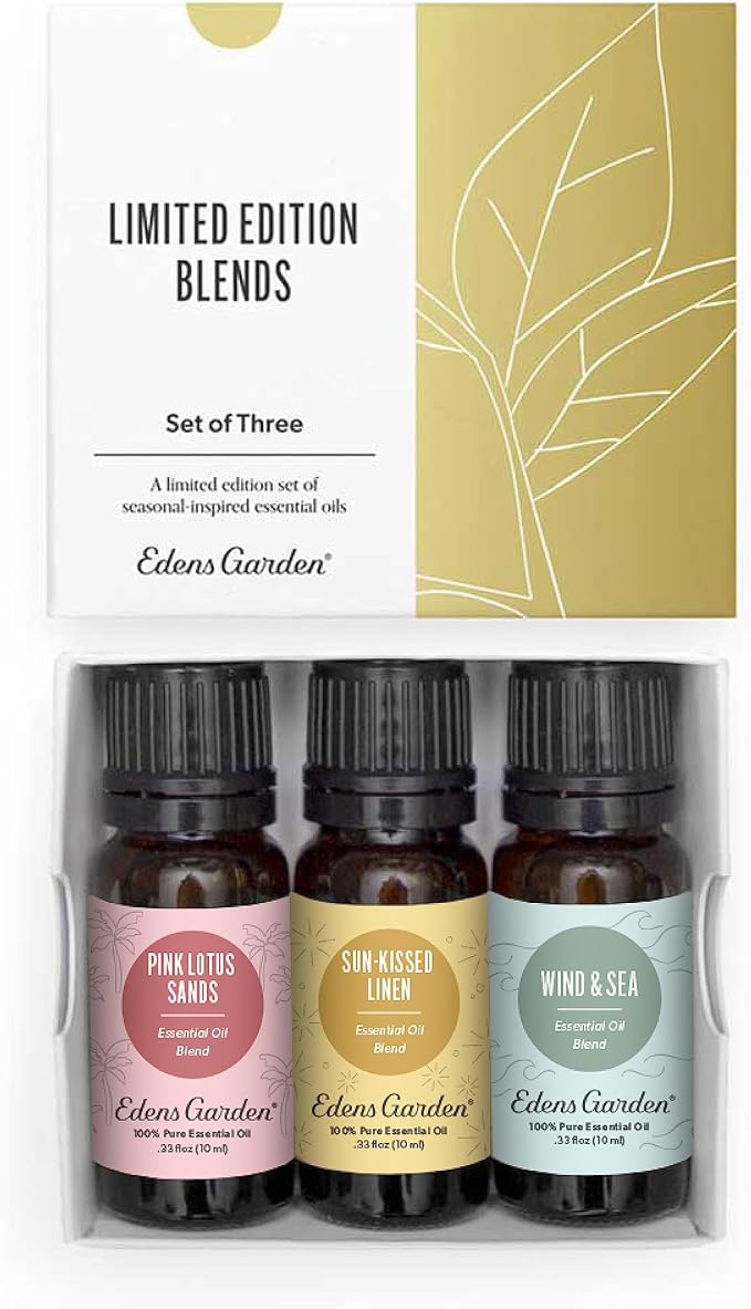 Edens Garden Summer Essential Oils 3 Set – 100% Pure Therapeutic Grade, Undiluted, Aromatherapy Blends for Home Diffusers & Humidifiers – Fragrance Oil Free & Natural Scents Kit, 10 ml/ 3 Pack