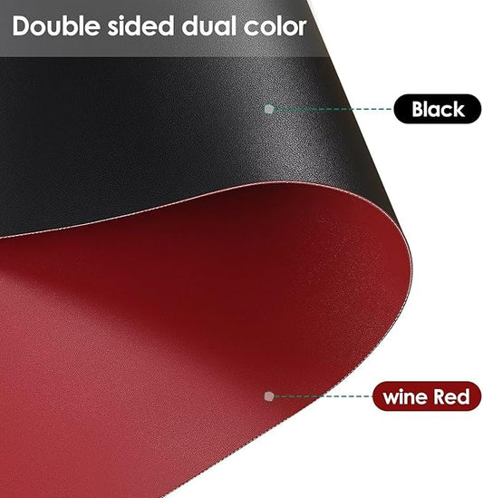 Dresser Cover - Can Be Used On Both Sides Waterproof and Easy to Clean Good Flatness Used for Dresser Table(Black+Wine Red 10x44)